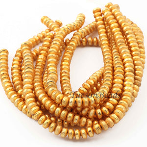 2 Strands 24k Gold Plated Designer Copper Casting Round Beads - 6mm, 8 Inches GPC0017 - Tucson Beads