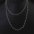 1  Necklace 24K Gold Plated with Aqua Chalcedony Gemstone Copper Link Chain , 3mm Rondelle Beads 36 Inches, GPC1260