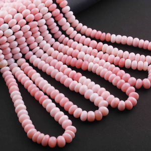 1 Strand AAA Quality Shaded Pink Opal Smooth Rondelles -  Roundel Beads 7mm 13 Inches BR374 - Tucson Beads