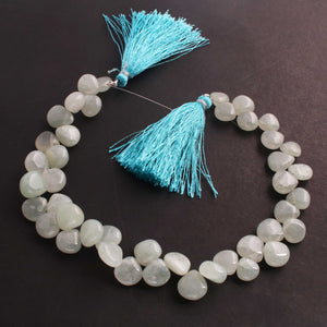 1 Strand Aquamarine  Smooth Briolettes -Heart Shape  Briolettes  9mm-13mm  -11 Inches BR1278 - Tucson Beads