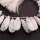 1 Long Strand White Howlite Faceted Pear Shape Briolettes  - Faceted Briolettes - 33mmx12mm-20mmx11mm -9 Inches  BR01538 - Tucson Beads