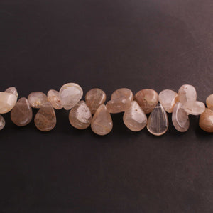 1  Long Strand  Golden Rutile Smooth Briolettes -Pear Shape  Briolettes - 13mmx11mm-22mmx14mm-8 Inches BR2706 - Tucson Beads