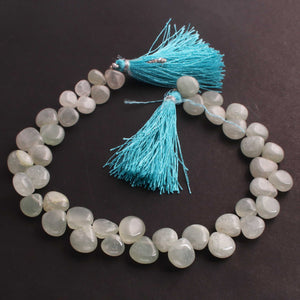 1 Strand Aquamarine  Smooth Briolettes -Heart Shape  Briolettes  8mm-12mm  -11 Inches BR1387 - Tucson Beads