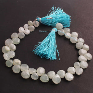 1 Strand Aquamarine  Smooth Briolettes -Heart Shape  Briolettes  8mm-12mm  -11 Inches BR1387 - Tucson Beads