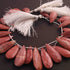 1 Strand Rhodochrosite Faceted Pear Shape Briolettes - Gemstone Pear Briolettes Beads - 20mmx12mm -37mmx14mm - 9.5 Inches BR01541