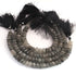1  Strand Black Rutile Faceted Rondelles - Round Shape Rondelles - 9mm-12mm-8 Inches BR02138