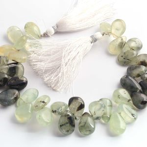 1 Strand Prehnite Smooth  Briolettes -  Pear Shape Beads 14mmx11mm-17mmx10mm-9.5 Inches BR1301 - Tucson Beads
