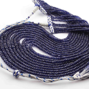 945 Ct 10 Strands Of Genuine Blue Sapphire Necklace - Faceted Rondelle Beads - Rare & Natural Sapphire Necklace - Stunning Elegant Necklace - SPB0101 - Tucson Beads
