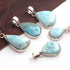 1 Pc Genuine and Rare Larimar Pear Pendant - 925 Sterling Silver - Gemstone Pendant  - SJ313