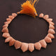 1 Strand Peach Moonstone  Faceted Briolettes- Fancy Shape Briolettes 12mmX9mm-19mmx13mm 10 Inch BR240 - Tucson Beads