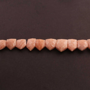 1 Strand Peach Moonstone  Faceted Briolettes- Fancy Shape Briolettes 12mmX9mm-19mmx13mm 10 Inch BR240 - Tucson Beads