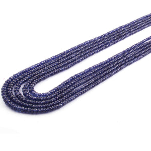 510. Ct 5 Strands Of Genuine Blue Sapphire Necklace - Faceted Rondelle Beads - Rare & Natural Sapphire Necklace - Stunning Elegant Necklace - SPB0100 - Tucson Beads