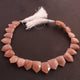 1 Strand Peach Moonstone Fancy Beads Briolettes - Fancy Shape Beads 15mmX10mm-19mmx13mm 10 Inch BR255 - Tucson Beads