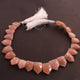 1 Strand Peach Moonstone Fancy Beads Briolettes - Fancy Shape Beads 15mmX10mm-19mmx13mm 10 Inch BR255 - Tucson Beads