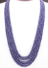 595. Ct 5 Strands Of Genuine Blue Sapphire Necklace - Faceted Rondelle Beads - Rare & Natural Sapphire Necklace - Stunning Elegant Necklace - SPB0099