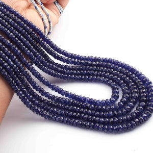 595. Ct 5 Strands Of Genuine Blue Sapphire Necklace - Faceted Rondelle Beads - Rare & Natural Sapphire Necklace - Stunning Elegant Necklace - SPB0099 - Tucson Beads