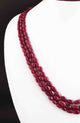 530 Ct. 1 Strand Of Genuine Garnet Necklace - Smooth Oval Beads - Rare & Natural Garnet Necklace - Stunning Elegant Necklace - BRU180 - Tucson Beads
