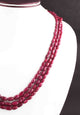 530 Ct. 1 Strand Of Genuine Garnet Necklace - Smooth Oval Beads - Rare & Natural Garnet Necklace - Stunning Elegant Necklace - BRU180 - Tucson Beads