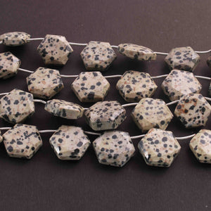 1  Long Strand Dalmatian jasper Faceted Briolettes  -Fancy Shape Briolettes- 11mmx13mm -18mmx21mm-9 Inches BR01537 - Tucson Beads