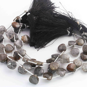 1 Strand Mystic Black Quartz Smooth Heart Briolettes - Mystic Black Quartz  Heart Briolette 12mm- 8.5 Inches BR01545 - Tucson Beads