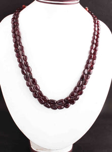 600 Ct. 1 Strand Of Genuine Ruby Necklace - Smooth Oval Beads - Rare & Natural Ruby Necklace - Stunning Elegant Necklace - BRU178 - Tucson Beads
