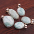 1 Pc Large Genuine and Rare Larimar Oval Pendant - 925 Sterling Silver Pendant- Gemstone Pendant SJ249