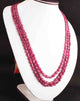 660 Ct. 3 Strand Of Genuine Garnet Necklace - Smooth Oval Beads - Rare & Natural Garnet Necklace - Stunning Elegant Necklace - BRU174 - Tucson Beads