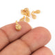 1 Pc Pave Diamond Pear Drop Charm Pendant - Yellow Gold - Pear Drop Pendant 9mmx4mm PDC1420 - Tucson Beads