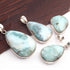 1 Pc Genuine and Rare Larimar Pear Pendant - 925 Sterling Silver - Gemstone Pendant  - SJ095