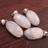 1 Pc Genuine and Rare White Rainbow Moonstone Oval Shape Pendant - 925 Sterling Silver - Gemstone Pendant  SJ32