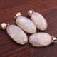 1 Pc Genuine and Rare White Rainbow Moonstone Oval Shape Pendant - 925 Sterling Silver - Gemstone Pendant  SJ32 - Tucson Beads