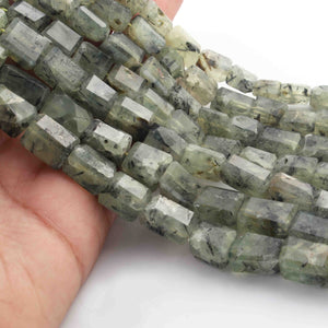 1 Long Strand Prehnite  Faceted Tumbled Shape, Nuggets Beads , Step Cut , Briolettes - 12mmx9mm-16mmx10mm- 10 inches BR01510 - Tucson Beads