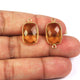 21 Pcs  Citrine 925 Sterling Vermeil Gemstone Faceted Rectangle Shape Pendant & Connector -18mmx11mm-21mmx11mm SS377 - Tucson Beads