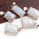 1 Pc Genuine and Rare White Rainbow Moonstone Square Shape Pendant -925 Sterling Silver -Gemstone Pendant,Cabochon pendant SJ12 - Tucson Beads