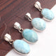 1 Pc Genuine and Rare Larimar Pear Pendant - 925 Sterling Silver - Gemstone Pendant  SJ067 - Tucson Beads