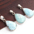 1 Pc Genuine and Rare Larimar Pear Pendant - 925 Sterling Silver - Gemstone Pendant  SJ078