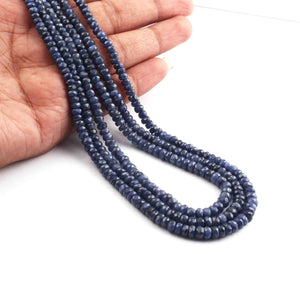 340. Ct 3 Strands Of Genuine Blue Sapphire Necklace - Faceted Rondelle Beads - Rare & Natural Sapphire Necklace - Stunning Elegant Necklace - SPB0113 - Tucson Beads