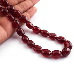 505 Ct. 1 Strand Of Genuine Ruby Necklace - Smooth Oval Beads - Rare & Natural Ruby Necklace - Stunning Elegant Necklace - BRU177 - Tucson Beads