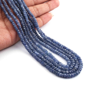 320. Ct 4 Strands Of Genuine Blue Sapphire Necklace - Faceted Rondelle Beads - Rare & Natural Sapphire Necklace - Stunning Elegant Necklace - SPB0116 - Tucson Beads