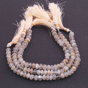 1 Strand  Golden Rutile Faceted Rondelles- Rondelle Beads 7mm-14mm, 7.5 Inches BR3954 - Tucson Beads