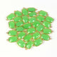 30 Pcs Beautiful Green Chalcedony 925 Sterling Vermeil Gemstone Faceted Rectangle Shape Pendant & Connector -18mmx11mm-21mmx11mm SS373 - Tucson Beads