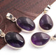 1 Pc Genuine and Amethyst Smooth Oval Pendant - 925 Sterling Silver - Gemstone Pendant  SJ114 - Tucson Beads