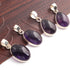 1 Pc Genuine and Amethyst Smooth Oval Pendant - 925 Sterling Silver - Gemstone Pendant  SJ114