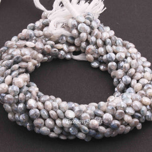1 Strand Grey Silverite Faceted Briolettes - Coin Shape Beads 8mm 16 Inches BR3824 - Tucson Beads