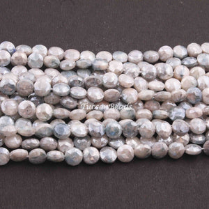 1 Strand Grey Silverite Faceted Briolettes - Coin Shape Beads 8mm 16 Inches BR3824 - Tucson Beads