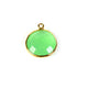 14 Pcs Beautiful Green Chalcedony 925 Sterling Vermeil Gemstone Faceted Round Shape Single Bail Pendant -18mmx15mm SS527 - Tucson Beads