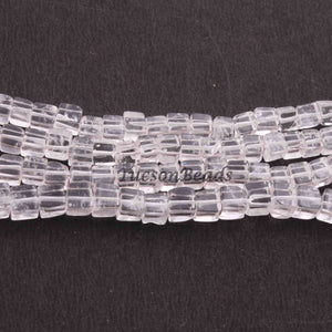1 Strand Crystal Quartz Faceted Cube Briolettes - Crystal Quartz  Box Shape Briolettes -3mm-4mm 9 Inches BR3871 - Tucson Beads