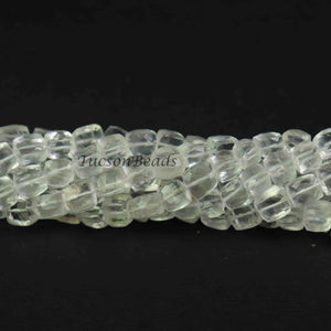 1 Strand Crystal Quartz Briolette - Faceted Cube Bead Box Shape 6mm-7mm 8.5 Inch BR1064 - Tucson Beads