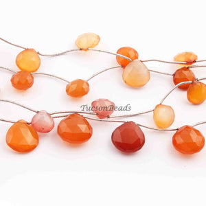 1 Strand Multi Stone Faceted Briolettes - Heart Shape Beads 11mmx10mm-12mmx11mm 8 Inches BR3823 - Tucson Beads