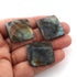 5 Pcs Amazing Labradorite Faceted Cabochon Spectrolite - Square Shape Multi Fire Loose Gemstone -27mmx24mm   LGS115